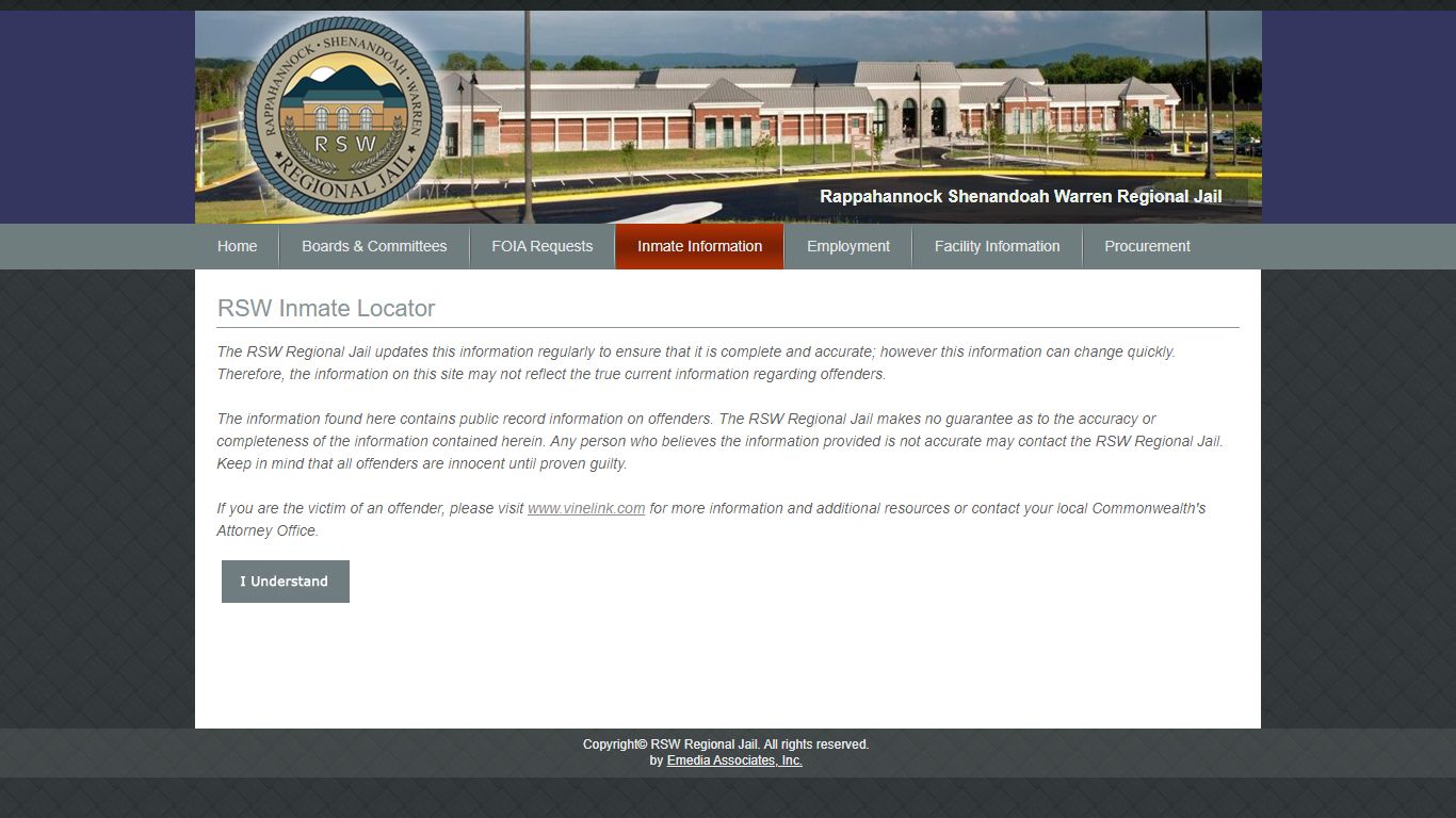 RSW Regional Jail - RSW Inmate Locator